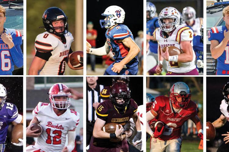 Pictured, clockwise from top left: Brandon Schmelzle, George von Leonrod, Camron Jueneman, Dalton Garman, Eli Broxterman, Daniel Cramer, Lane Loiseau, Wyatt Griffin, Lucas Kirk and Dane Winters. (Photos by Heather Kindall, Stephanie Hendricks, Amanda Cook, Dale Stephens, Heather Kindall, Stephanie Hendricks, Lewis Marien/Manhattan Mercury, Eliyahu Photography, Araceli Wallace, Andy Bayless))