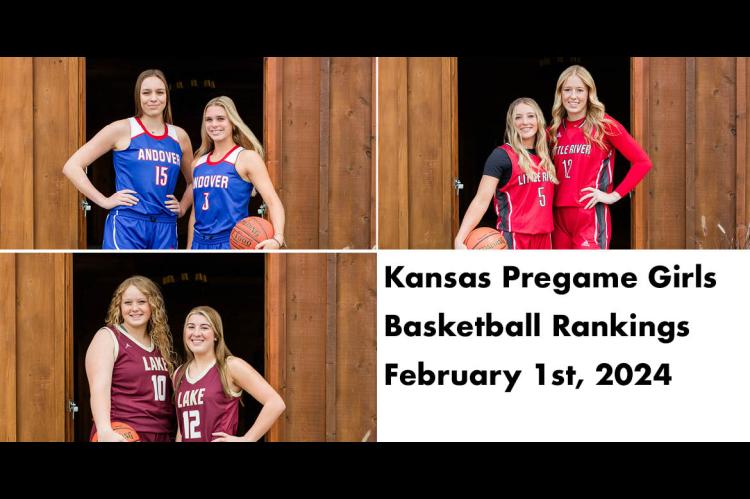 Clockwise from bottom left: Silver Lake's MaKenzie McDaniel and McKinley Kruger, Andover's Alana Shetlar and Brooke Walker, and Little River's Alaina Eck and Aubrey Olander lead the way for three of the most dominant teams in their respective classifications. (Photos: Heather Kindall Photography)