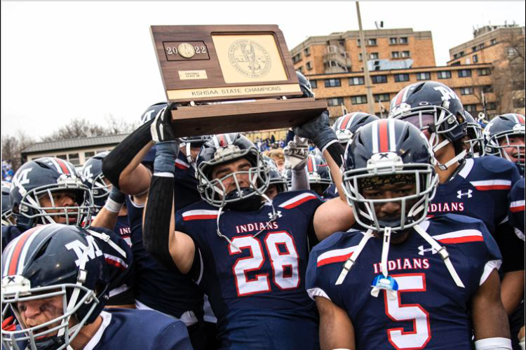 Manhattan celebrated their first state title in 35 years last fall. (Photo: Lewis Marien, Manhattan Mercury)