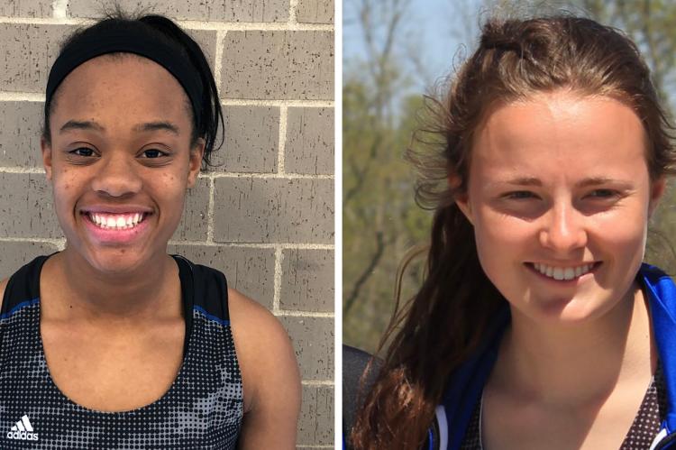 Olathe Northwest seniors Jaleesa McWashington (left) and Maddi Righter are two of 6A's best jumpers. (Courtesy Photos)