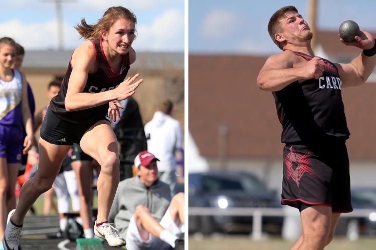 Plainville juniors Aubree Dewey and Jared Casey headline the Plainville track and field team and the duo will go down as two of the top athletes in Plainville High School history. (Photos by Everett Royer, KSportsImages.com)