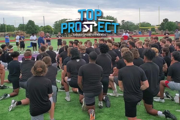 Former NFL strength coach Russ Riederer addresses the athletes prior to Monday's Top Prospect event at KWU. (Photo by John Baetz)