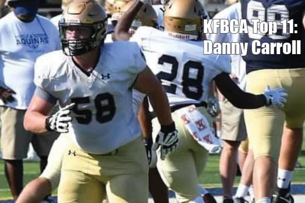 KFBCA Top 11: St. Thomas Aquinas lineman Danny Carroll, #58 (Photo: Aquinas Football)