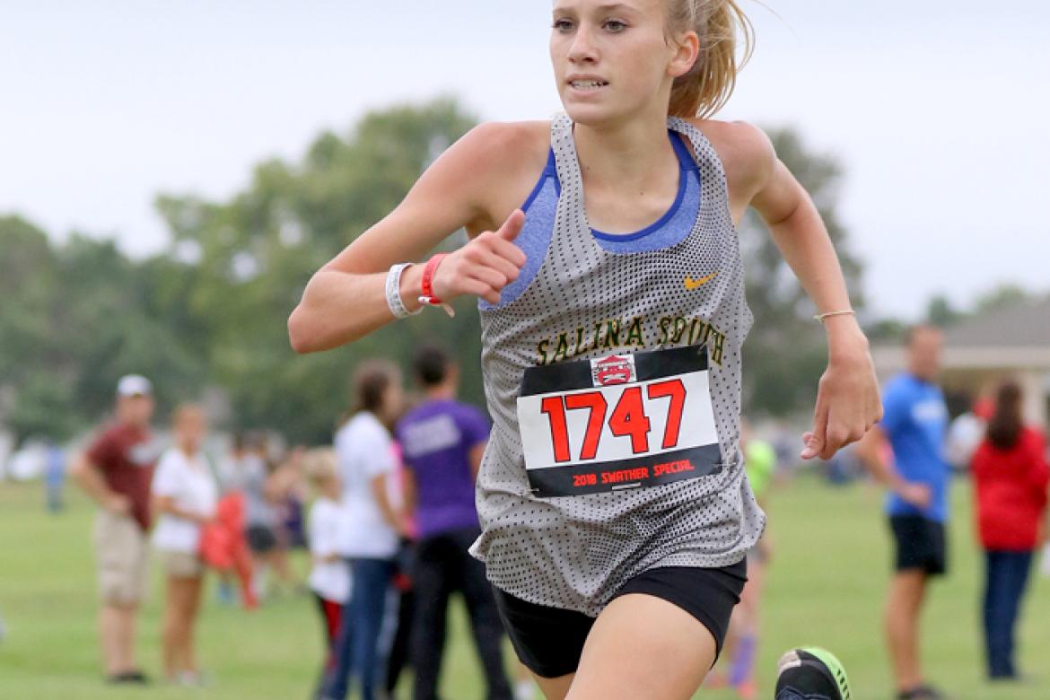 Sophomore distance runner Jentrie Alderson has big goals for her first year with the Southeast of Saline cross country team. (Photo by Huey Counts)