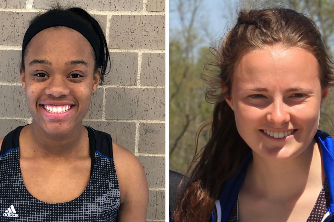 Olathe Northwest seniors Jaleesa McWashington (left) and Maddi Righter are two of 6A's best jumpers. (Courtesy Photos)
