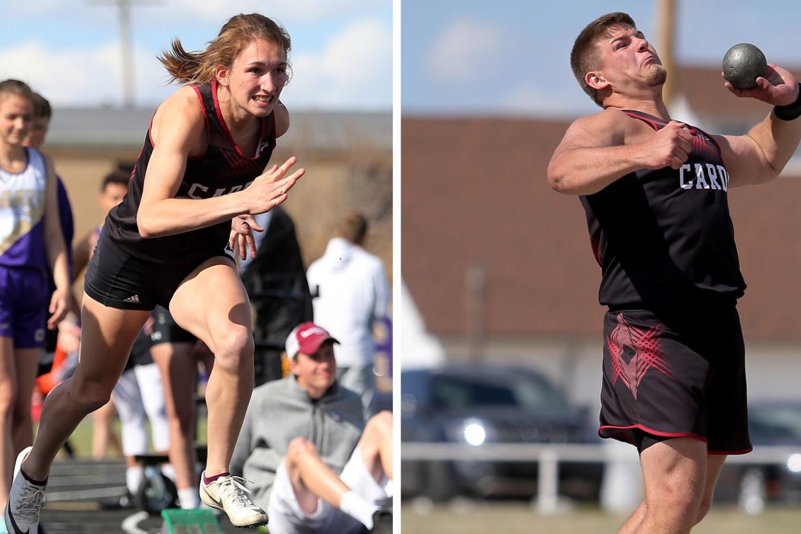 Plainville juniors Aubree Dewey and Jared Casey headline the Plainville track and field team and the duo will go down as two of the top athletes in Plainville High School history. (Photos by Everett Royer, KSportsImages.com)