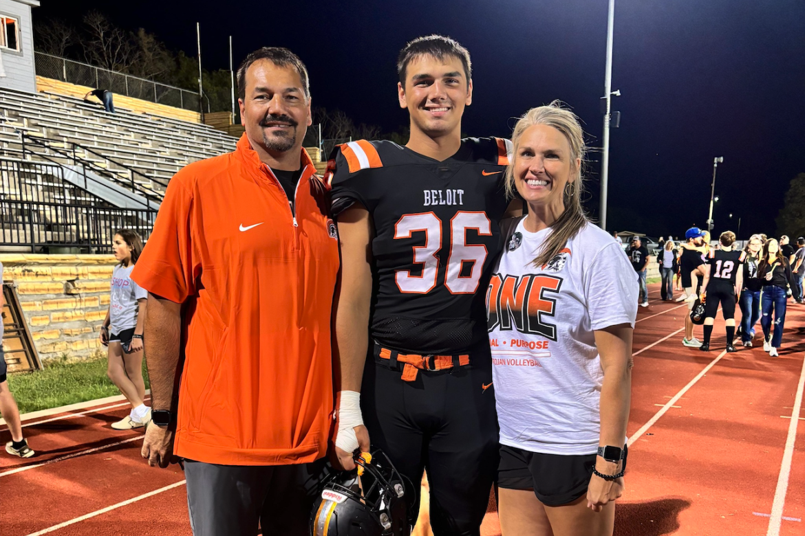 Brody Litton, pictured with parents Travis and Stephanie, has learned to manage Type 1 Diabetes while competing as a high-level athlete in football, basketball, and track &amp; field. (Submitted)