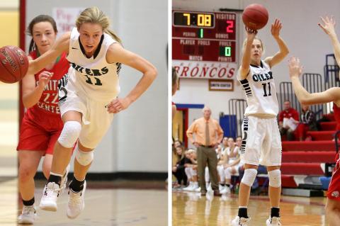 Central Plains junior Emily Ryan, one of the state's top basketball players, nearly broke the state single game steals record in a win over Macksville. (Photos by Everett Royer, KSportsImages.com)