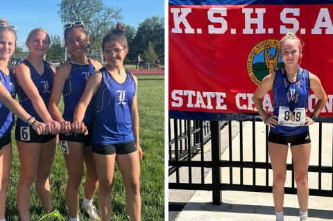 Lincoln senior Bentley Smith joined forces with Ashton Lyne, Hazel Metz and Alyssa Lopez to form a record-breaking 400 meter relay team. She also ran to a fifth place finish at state track. (Photos: Submitted)